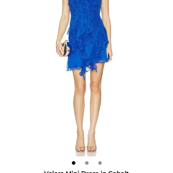 AMUR Vibrant Blue Ruffled Mini Dress - Picture 4 of 4